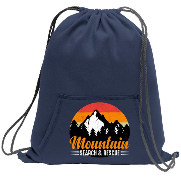 Mountain Search And Rescue Sunset Vintage Retro Sweatshirt Cinch Pack Bag