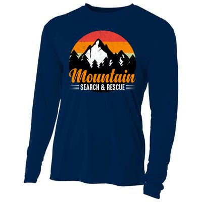 Mountain Search And Rescue Sunset Vintage Retro Cooling Performance Long Sleeve Crew