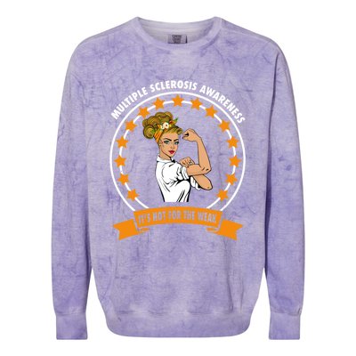 Multiple Sclerosis Awareness Ms Warrior Mom Unbreakable Gift Colorblast Crewneck Sweatshirt