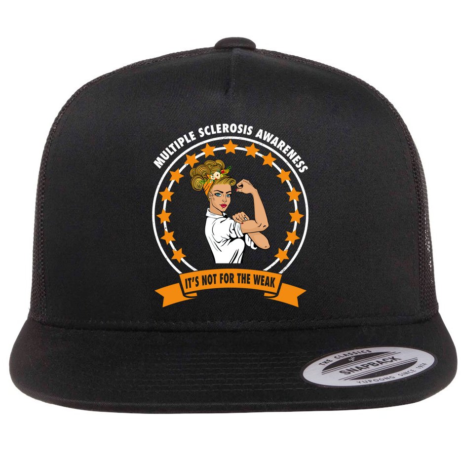 Multiple Sclerosis Awareness Ms Warrior Mom Unbreakable Gift Flat Bill Trucker Hat