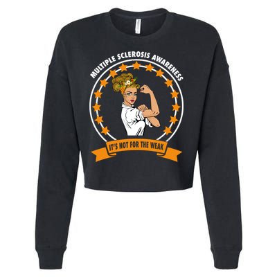 Multiple Sclerosis Awareness Ms Warrior Mom Unbreakable Gift Cropped Pullover Crew
