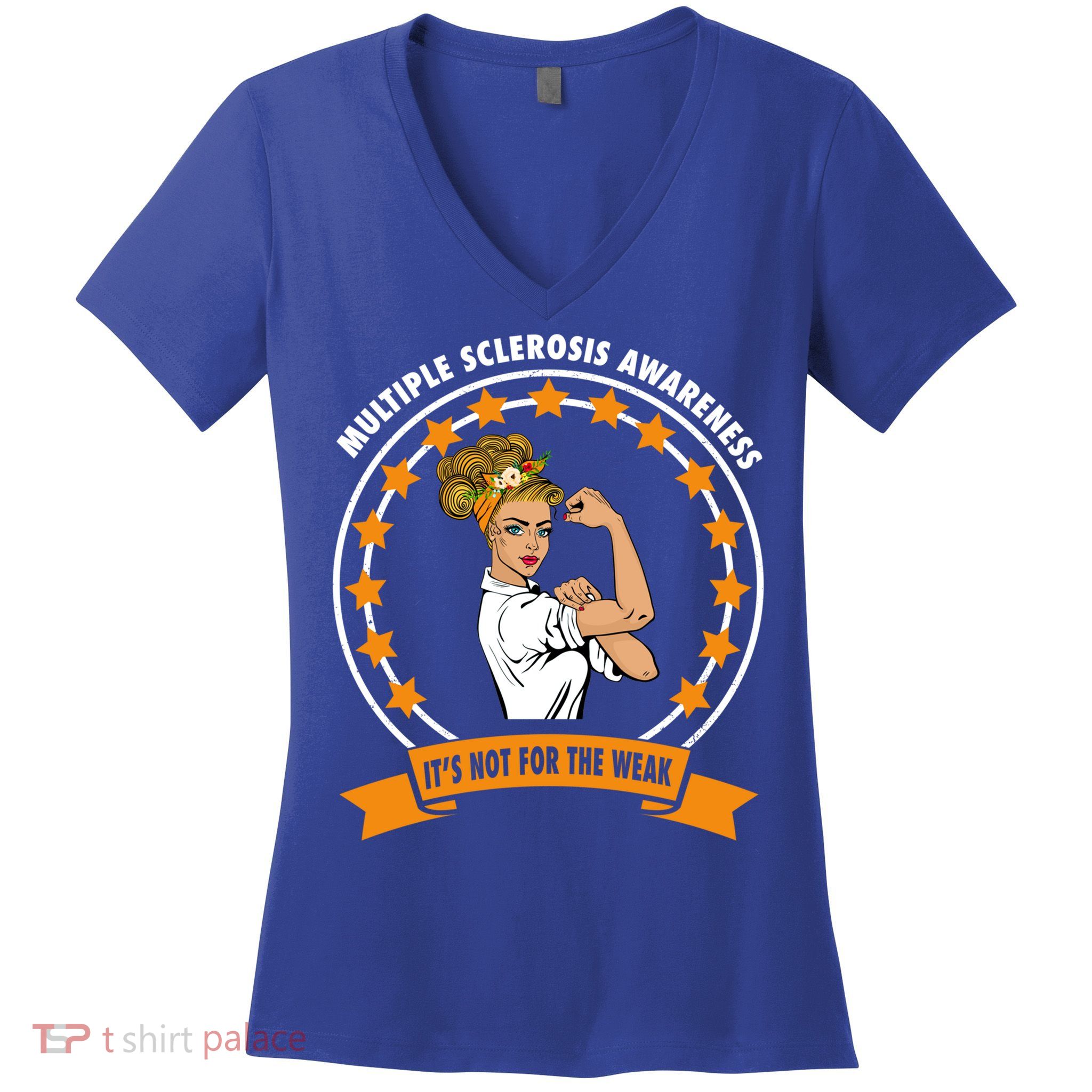 Multiple Sclerosis Awareness Ms Warrior Mom Unbreakable Gift Women's V-Neck T-Shirt