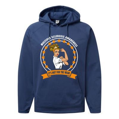 Multiple Sclerosis Awareness Ms Warrior Mom Unbreakable Gift Performance Fleece Hoodie