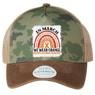 Multiple Sclerosis Awareness Ms Rainbow We Wear Orange Legacy Tie Dye Trucker Hat