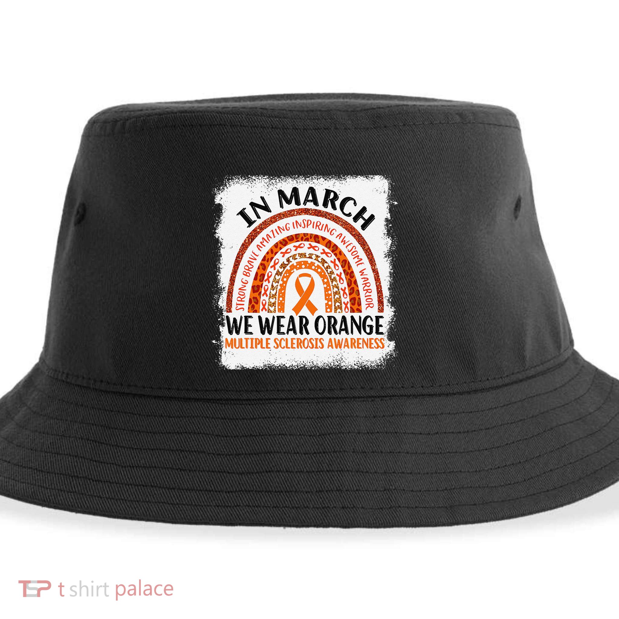 Multiple Sclerosis Awareness Ms Rainbow We Wear Orange Sustainable Bucket Hat