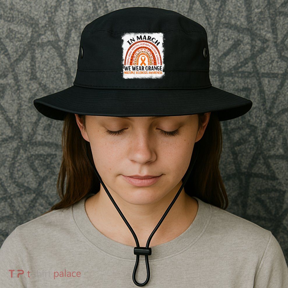 Multiple Sclerosis Awareness Ms Rainbow We Wear Orange Bucket Hat