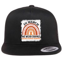 Multiple Sclerosis Awareness Ms Rainbow We Wear Orange Flat Bill Trucker Hat