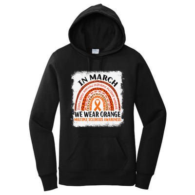 Multiple Sclerosis Awareness Ms Rainbow We Wear Orange Women's Pullover Hoodie