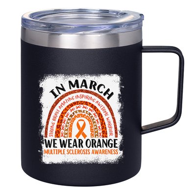 Multiple Sclerosis Awareness Ms Rainbow We Wear Orange 12oz Stainless Steel Coffee Mug