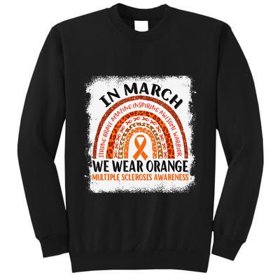 Multiple Sclerosis Awareness Ms Rainbow We Wear Orange Tall Sweatshirt