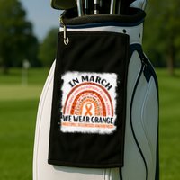 Multiple Sclerosis Awareness Ms Rainbow We Wear Orange Golf Towel