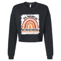 Multiple Sclerosis Awareness Ms Rainbow We Wear Orange Cropped Pullover Crew