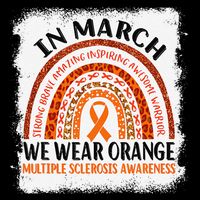 Multiple Sclerosis Awareness Ms Rainbow We Wear Orange Short Acrylic Beanie
