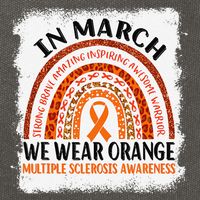 Multiple Sclerosis Awareness Ms Rainbow We Wear Orange Cotton Canvas Backpack