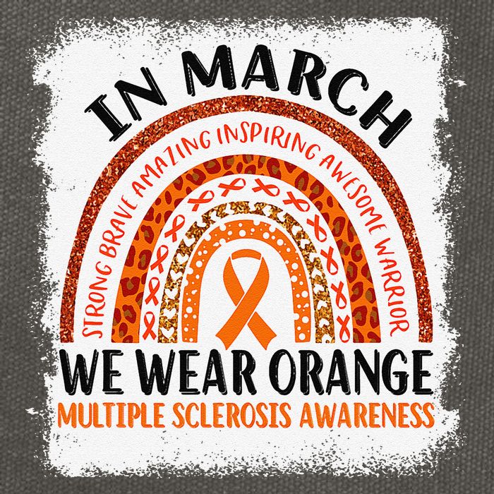 Multiple Sclerosis Awareness Ms Rainbow We Wear Orange Cotton Canvas Backpack