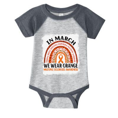 Multiple Sclerosis Awareness Ms Rainbow We Wear Orange Infant Baby Jersey Bodysuit