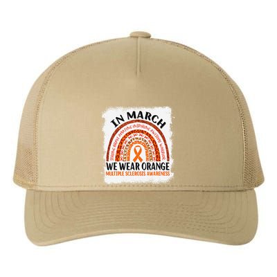 Multiple Sclerosis Awareness Ms Rainbow We Wear Orange Yupoong Adult 5-Panel Trucker Hat
