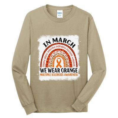 Multiple Sclerosis Awareness Ms Rainbow We Wear Orange Tall Long Sleeve T-Shirt