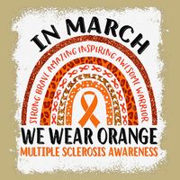 Multiple Sclerosis Awareness Ms Rainbow We Wear Orange Magnet