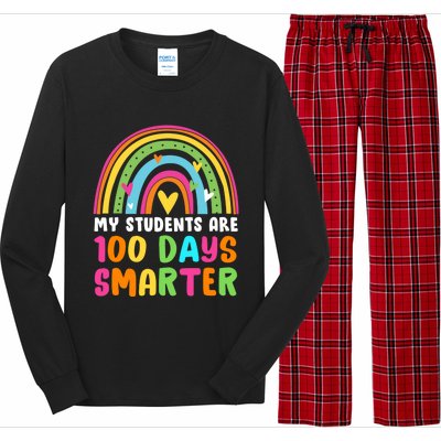 My Students Are 100 Days Smarter Rainbow Teacher Meaningful Gift Long Sleeve Pajama Set