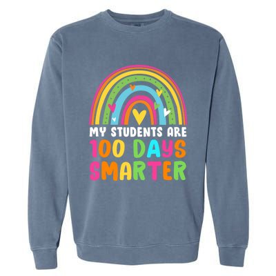 My Students Are 100 Days Smarter Rainbow Teacher Meaningful Gift Garment-Dyed Sweatshirt