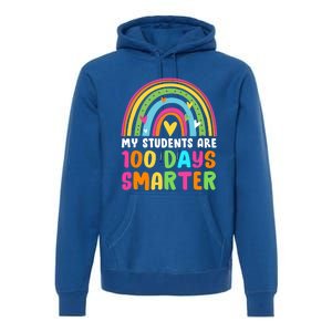 My Students Are 100 Days Smarter Rainbow Teacher Meaningful Gift Premium Hoodie