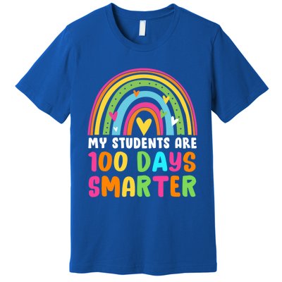 My Students Are 100 Days Smarter Rainbow Teacher Meaningful Gift Premium T-Shirt