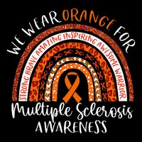 Multiple Sclerosis Awareness We Wear Orange Ms Rainbow Stripe Pom Pom Beanie