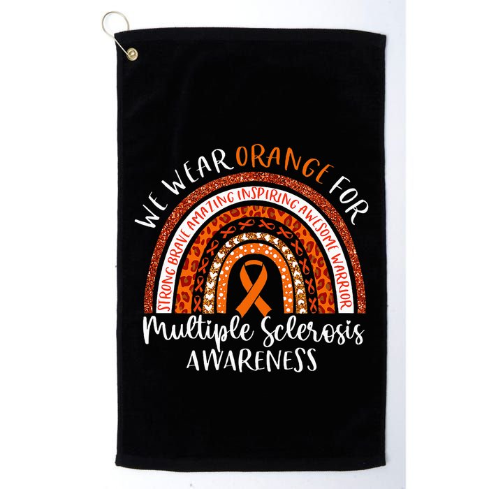 Multiple Sclerosis Awareness We Wear Orange Ms Rainbow Golf Towel