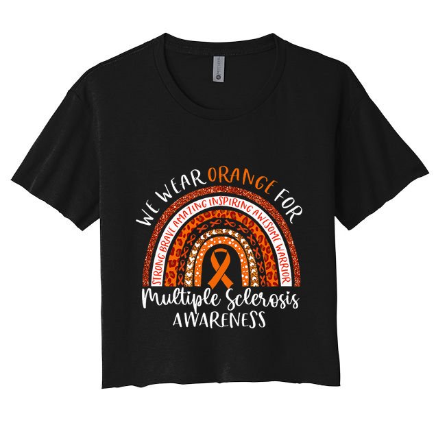 Multiple Sclerosis Awareness We Wear Orange Ms Rainbow Crop Top