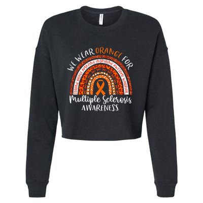 Multiple Sclerosis Awareness We Wear Orange Ms Rainbow Cropped Pullover Crew