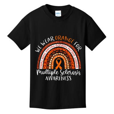 Multiple Sclerosis Awareness We Wear Orange Ms Rainbow Kids T-Shirt