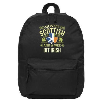Mostly Scottish And A Wee Bit Irish Scotland St Patrick Day_1 16 in Basic Backpack
