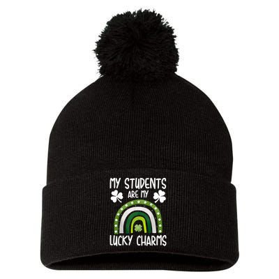 My Students Are My Lucky Charms Teacher St Patricks Day Pom Pom 12in Knit Beanie