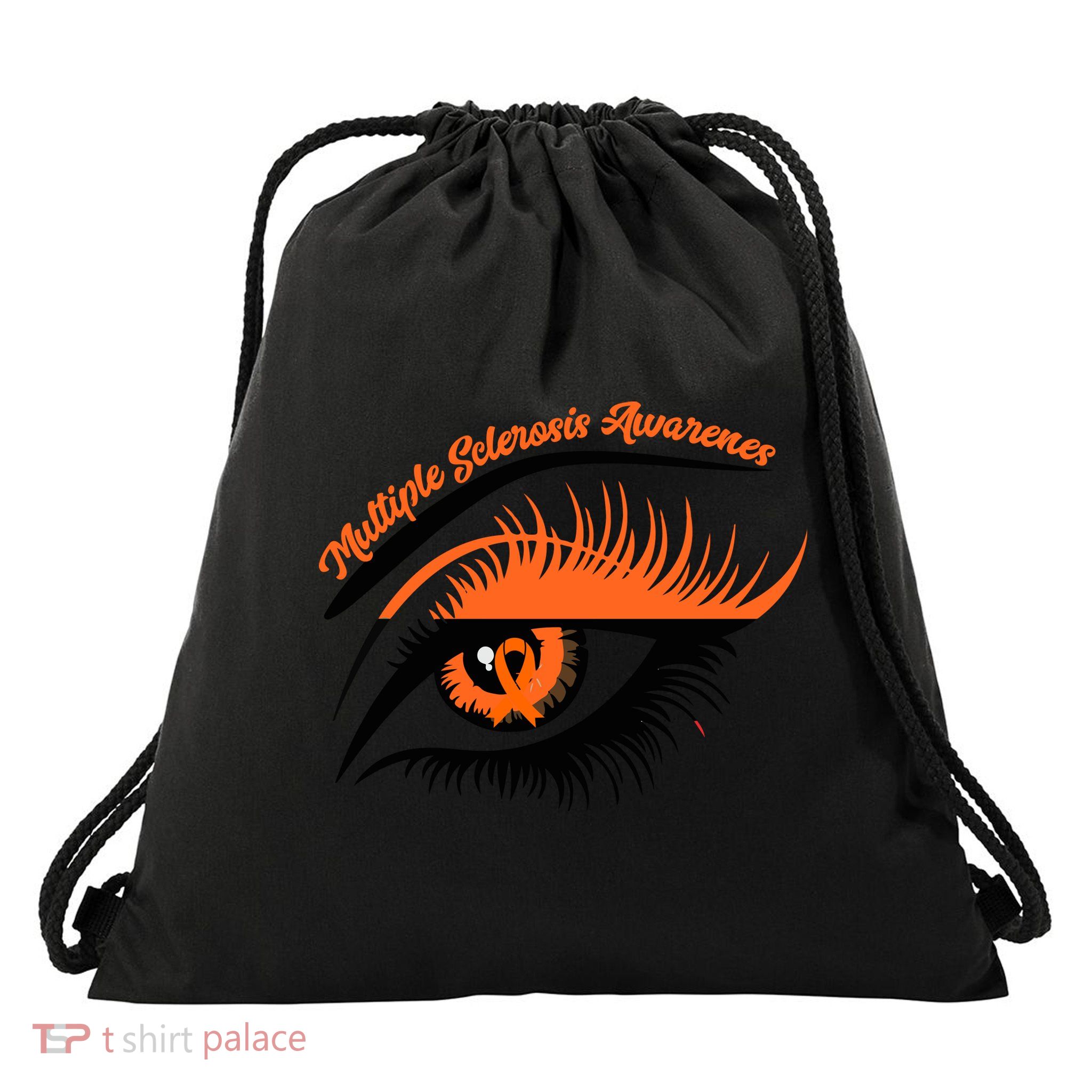 Multiple Sclerosis Awareness Eye Design Drawstring Bag
