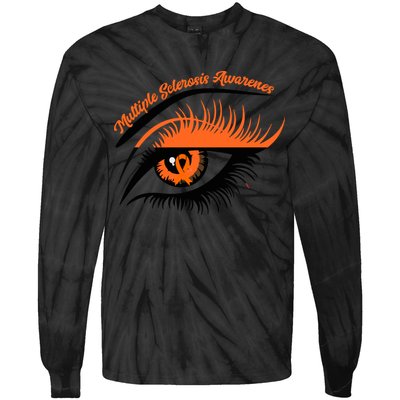 Multiple Sclerosis Awareness Eye Design Tie-Dye Long Sleeve Shirt