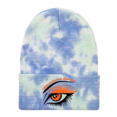 Multiple Sclerosis Awareness Eye Design Tie Dye 12in Knit Beanie