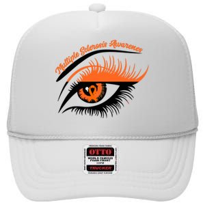 Multiple Sclerosis Awareness Eye Design High Crown Mesh Back Trucker Hat