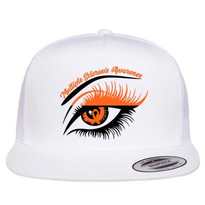 Multiple Sclerosis Awareness Eye Design Flat Bill Trucker Hat