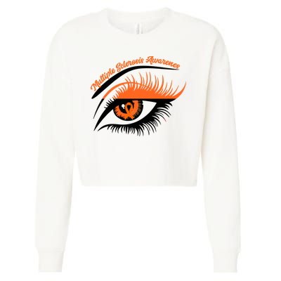 Multiple Sclerosis Awareness Eye Design Cropped Pullover Crew
