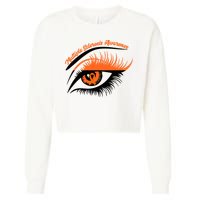 Multiple Sclerosis Awareness Eye Design Cropped Pullover Crew