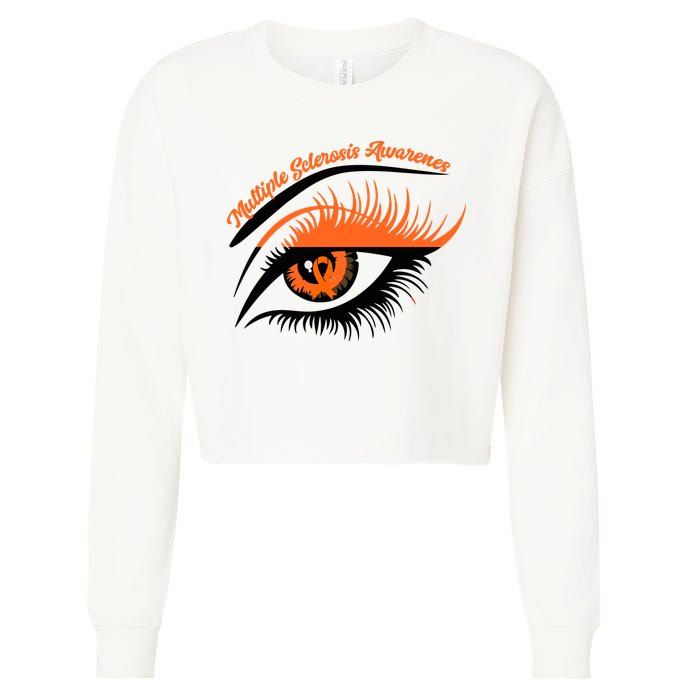 Multiple Sclerosis Awareness Eye Design Cropped Pullover Crew