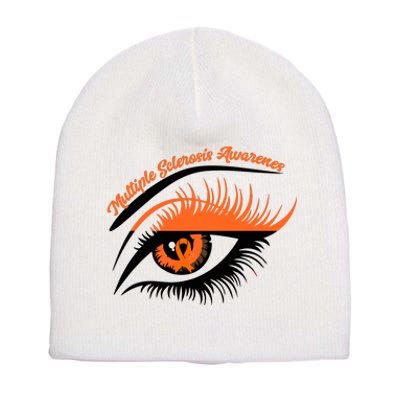 Multiple Sclerosis Awareness Eye Design Short Acrylic Beanie