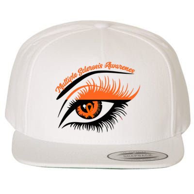 Multiple Sclerosis Awareness Eye Design Wool Snapback Cap