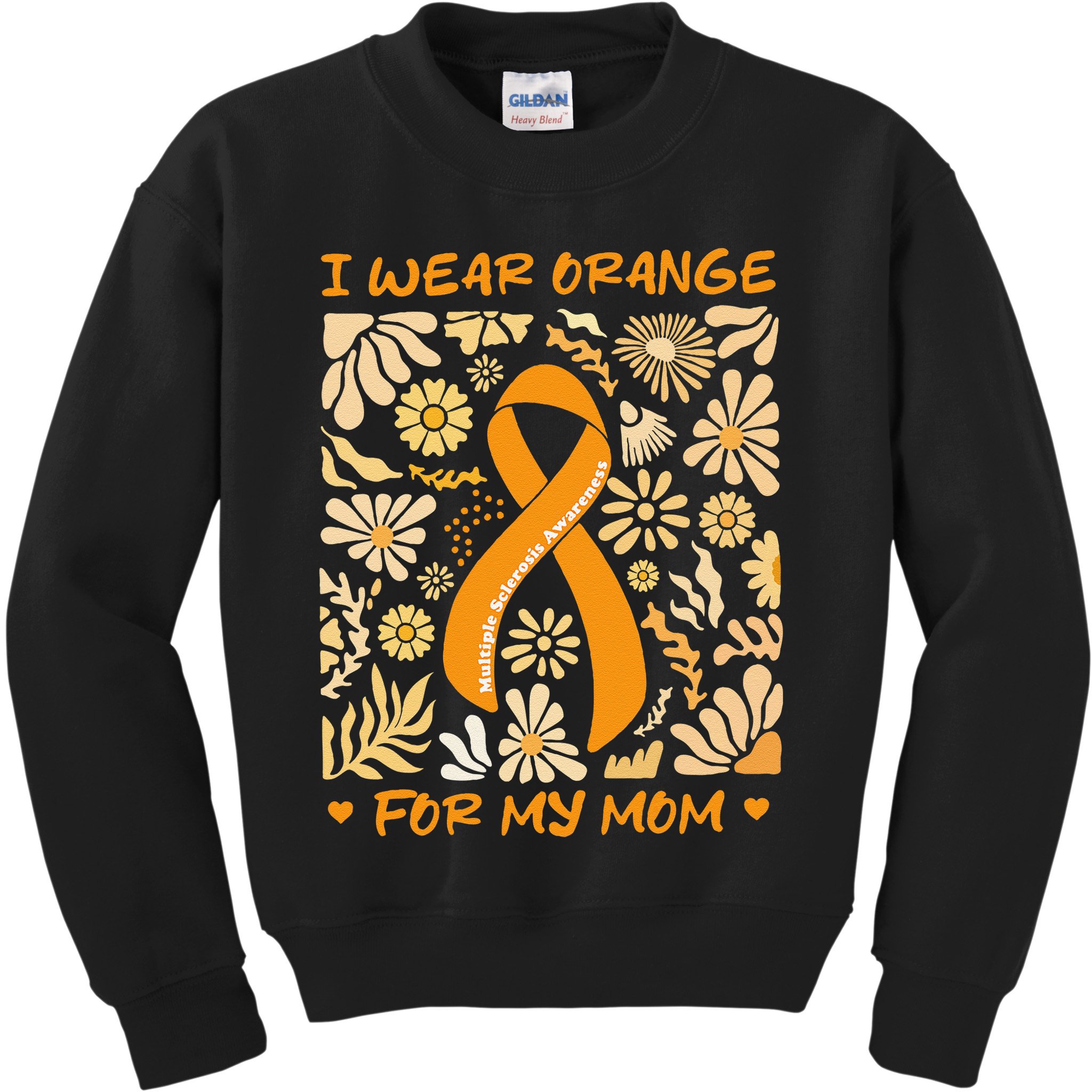 Multiple Sclerosis Awareness I Wear Orange for My Mom Boho Gift Kids Sweatshirt