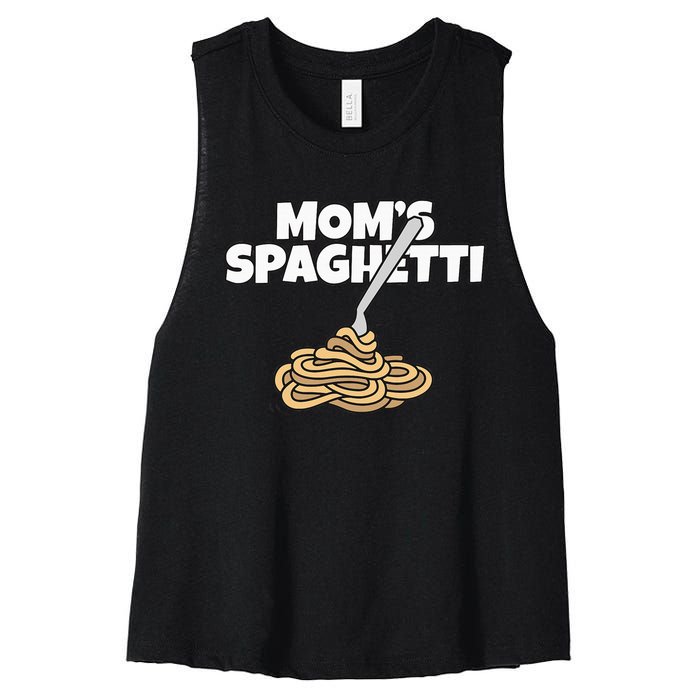 Moms Spaghetti And Meatballs Love Italian Food Gifts Foodies Women's Racerback Cropped Tank