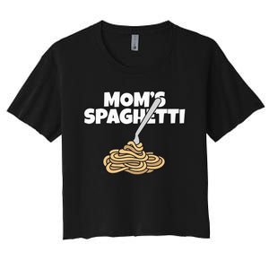 Moms Spaghetti And Meatballs Love Italian Food Gifts Foodies Women's Crop Top Tee