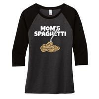 Moms Spaghetti And Meatballs Love Italian Food Gifts Foodies Women's Tri-Blend 3/4-Sleeve Raglan Shirt