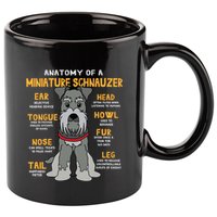 Miniature Schnauzer Anatomy Funny Dog Mum Dad Gift 11oz C Handle Ceramic Mug