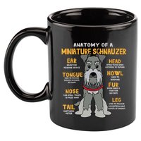 Miniature Schnauzer Anatomy Funny Dog Mum Dad Gift 11oz C Handle Ceramic Mug